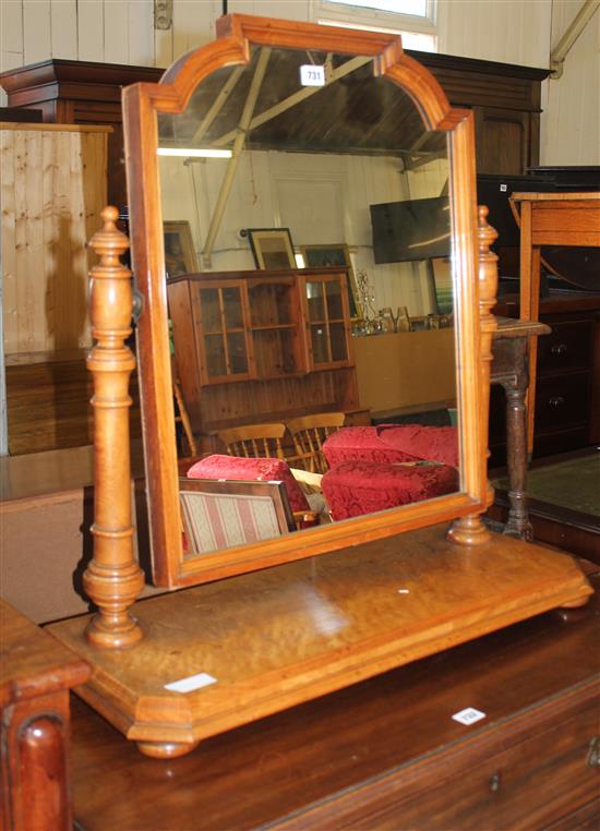 Victorian maple toilet mirror